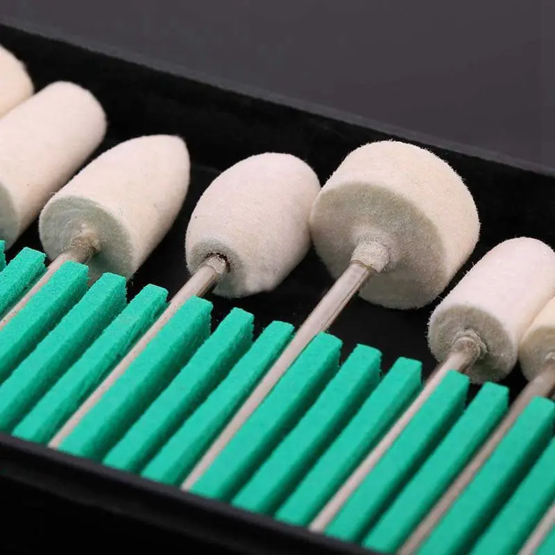 Nail File Polish Tool 30Pcs Nail Drill Bits+ 13pcs Imitation Wool Nail Dill Bits Kit