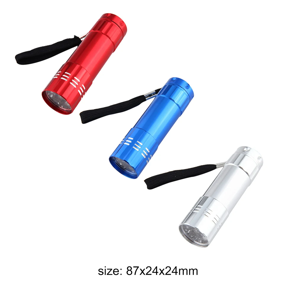 395nm Ultraviolet 9 LED Flashlight Portable Money Detection UV Light Torch Hunting Waterproof Detection without Battery uv flashlight