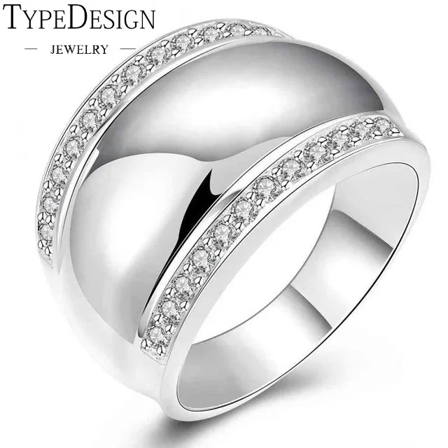 

Thumb Ring Silver Smooth Surface Rings For Women/Man Invisible Setting Crystal Wedding Ring Jewelry Men's Birthday Party Ring