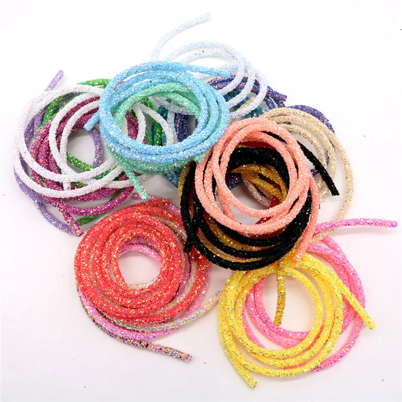 Glitter Rhinestones Sequins Trimmings Soft Tube Cord Rope Strings DIY Garment Shoes Party Decoration Wedding Resin 10yards 6mm clothing accessories rhinestone shoe lace