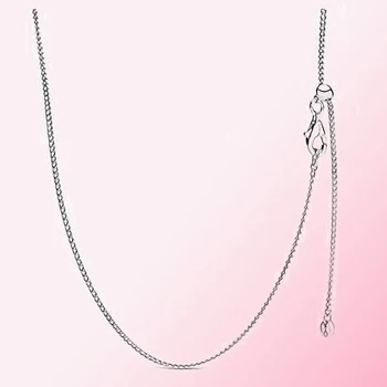 

100% 925 Sterling Silver 1:1 Curb Chain Necklace Basic Bare Chain Fit DIY Custom Pendant Women Retro Clavicle Chain Wholesale