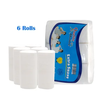 

In stock 6 Rolls portable Household roll paper Wood Pulp practical Roll Paper Thick toilet paper Tissue Roll Paper