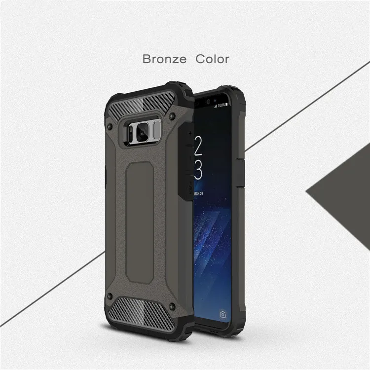 Bronze Роскошный прочный армированный чехол для телефона samsung Galaxy S10 S8 S9 Plus S10e S5 S6 S7 Edge Гибридный ПК Противоударный защитный чехол - Цвет: Bronze