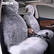 Чехол для автомобильного сиденья, плюшевая подушка, чехлы для автомобильных сидений, универсальные чехлы для передних сидений, защитные зимние аксессуары для автомобилей