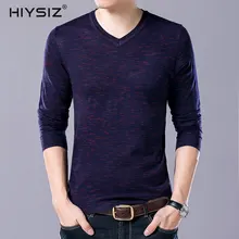 HIYSIZ в горошек с v-образным вырезом Осень Зима Новые свитера для мужчин Модные топы Брендовые повседневные уличные длинные пуловеры вязаные SW075