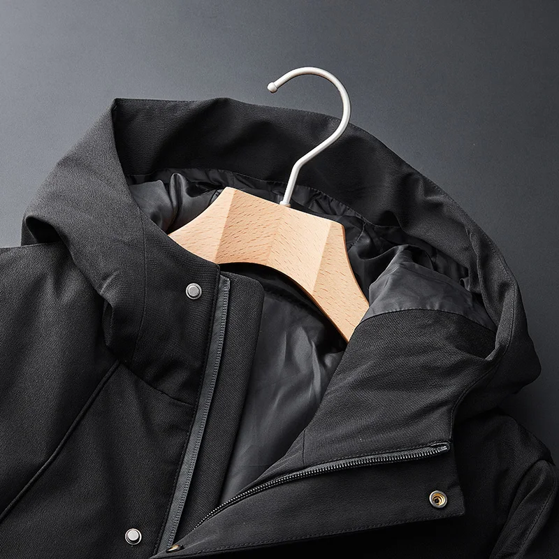 Winter Thicken Down Jacket for Men Hooded Down Coat Warm Outwear Mid-long Regular Top Waterproof Outerwear Parka