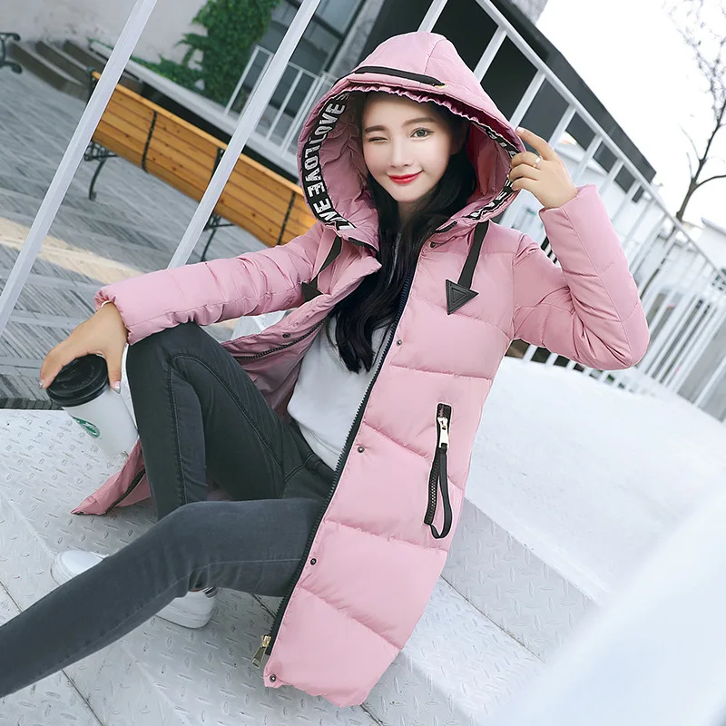 

2019 Europe And America New Products Winter Loose And Plus-sized Cotton-padded Clothes Women's Mid-length Hooded down Jacket Cot