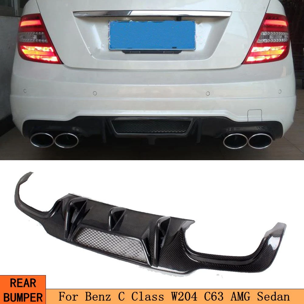 Carbon Fiber Rear Bumper Lip Diffuser For Mercedes Benz C Class W204 C63 Amg C300 Sport Sedan Only 2011 2014 Bumpers Aliexpress