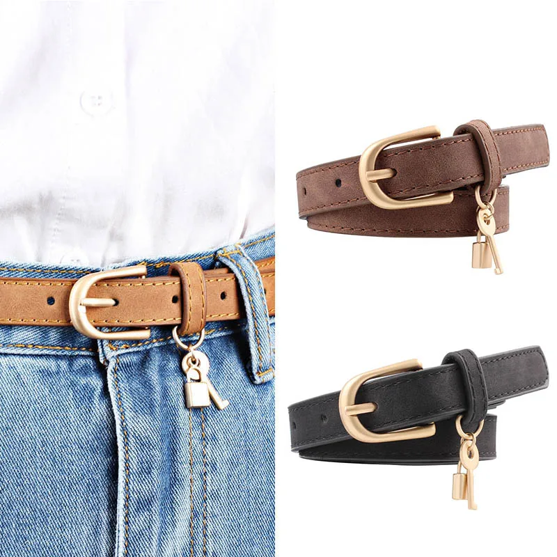 

Fashion Pu Leather Women Belt With Pendant High Quality All-match Waist Strap Trousers Jeans Female Girl Decoration Waistband