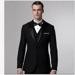 Мужской костюм, новый темно-синий итальянский комплект из 3 предметов, двубортный деловой обтягивающий Блейзер на выпускной, Masculino (пиджак +