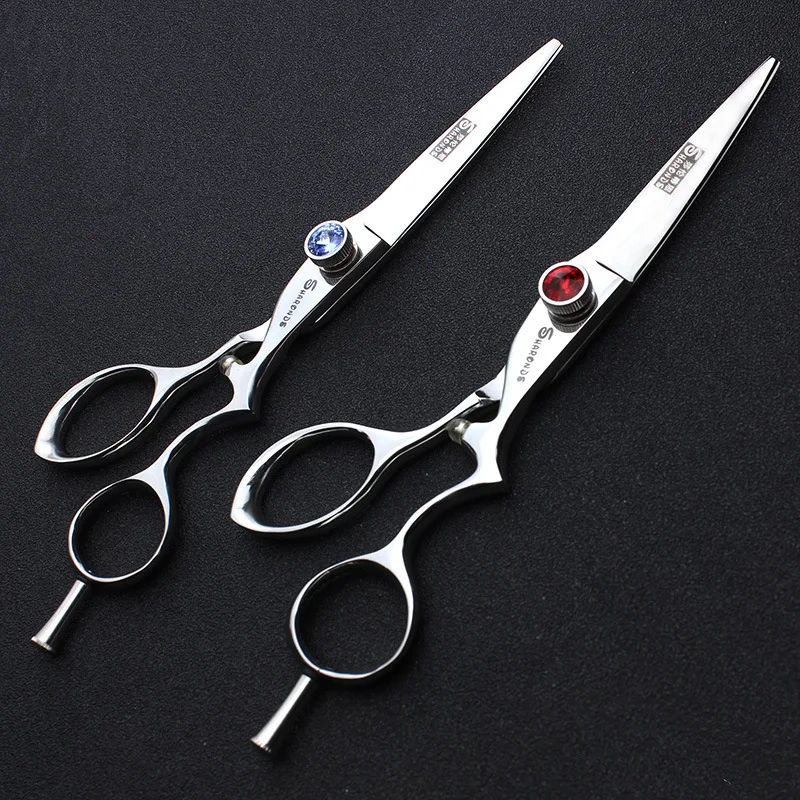 

Hair Stylist Special Hairdressing Scissors 6 inch Professional Salon Barber Quality Sharp Scissors Red Blue
