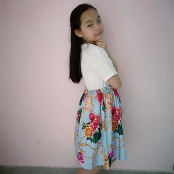 

High-end new summer girl dress, fashion party children's dress, beautiful flower floral dress