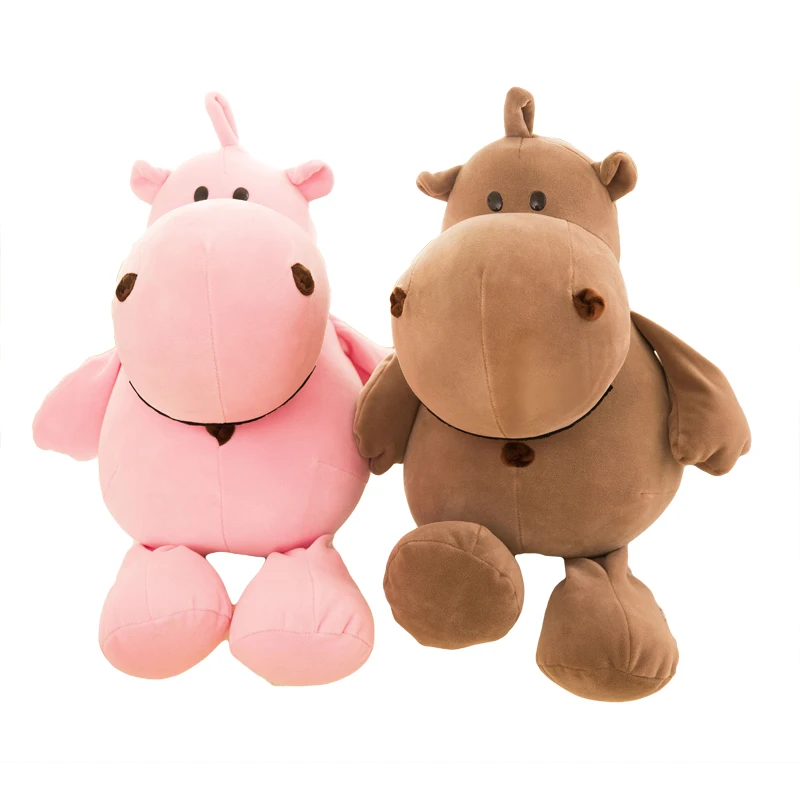 

45-65cm Dropshipping Cute hippo plush toys stuffed Soft Down cotton hippo doll birthday gift For Children Sleep pillow cushion