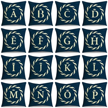 

Decorative English alphabet letter cushion cover polyester bohemian geometric home decoration chair car sofa pillow case