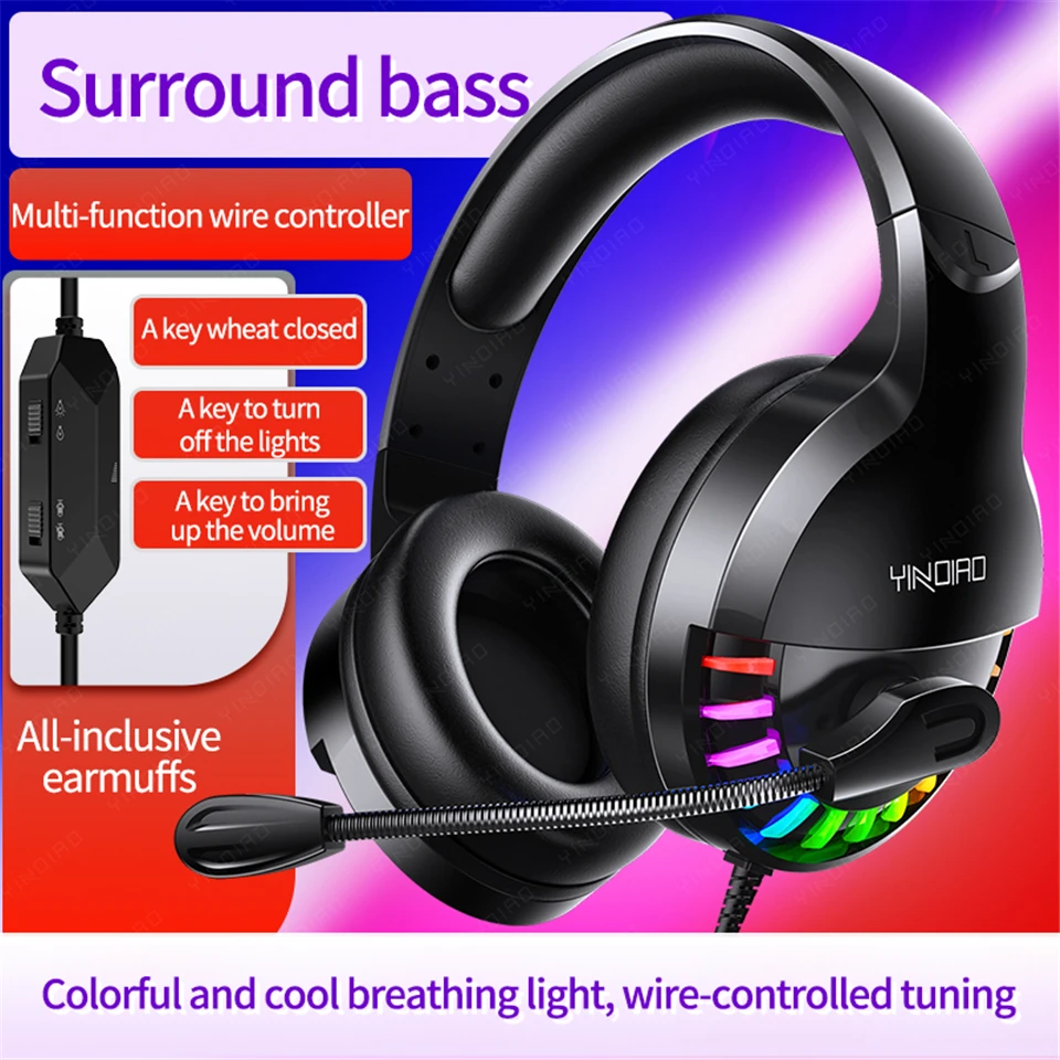 Wired Gaming Headset Deep Bass Stereo 