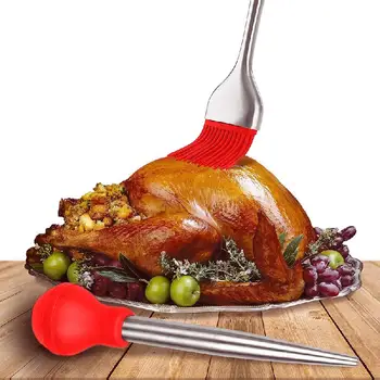 

4Pcs Chicken Turkey Poultry Meat BBQ Baster Syringe Tube Pipe PIPETTE TYPE 30ml Utensils BBQware Cooking Tools