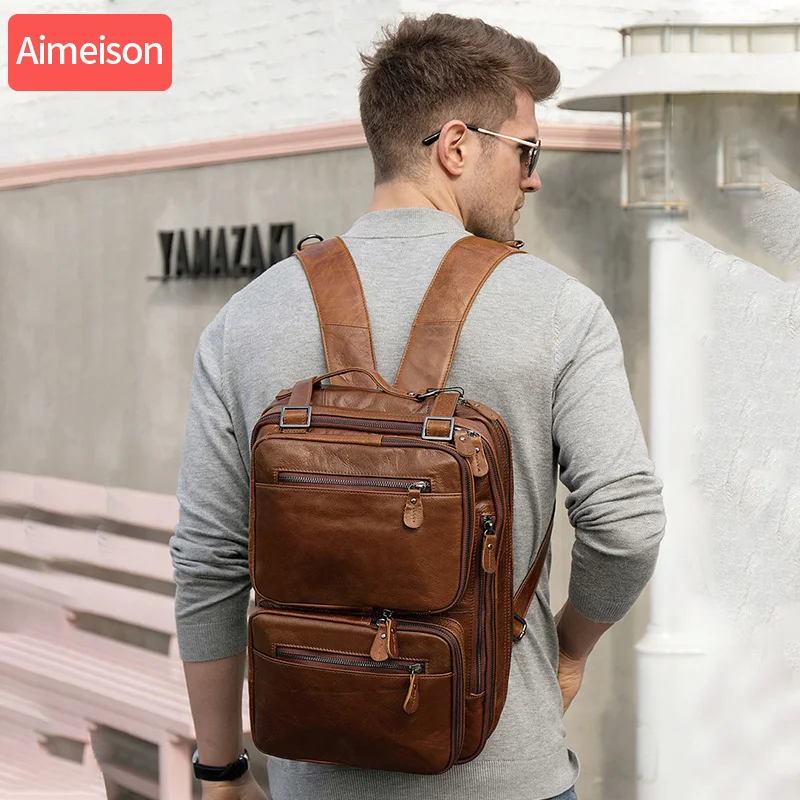 Aimeison сумка, мужской портфель из натуральной кожи, мужская сумка для ноутбука, натуральная кожа, мужские сумки-мессенджеры, Мужские портфели