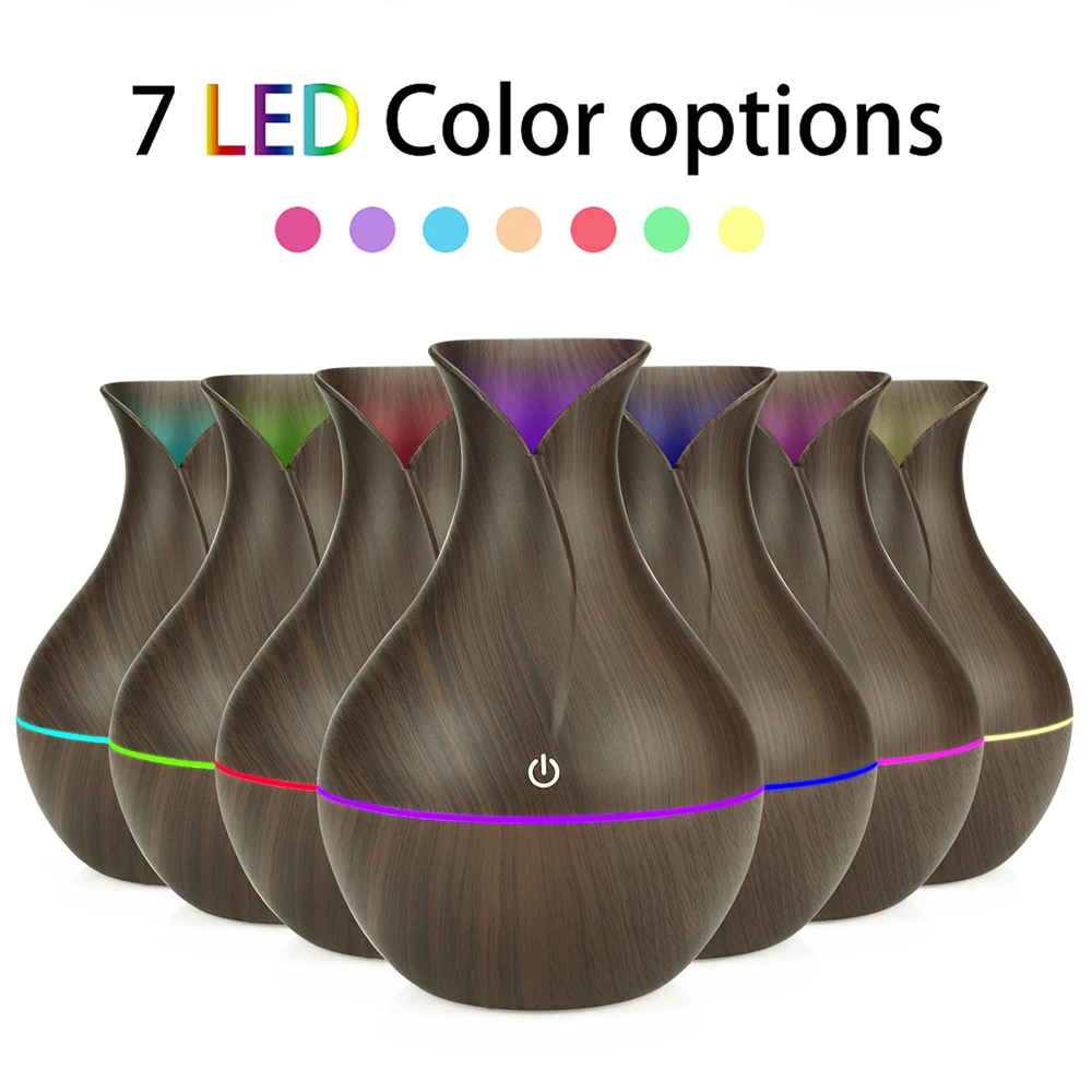 

130ml Air Humidifier Essential Oil Aromatherapy Cool Mist Maker USB Electric Aroma Air Diffuser Wood Ultrasonic