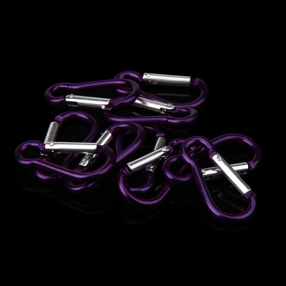 5 Pcs Climbing Buckle Aluminum Alloy D Carabiner Spring Snap Clip Hooks Keychain Climbing Accessories Color Random