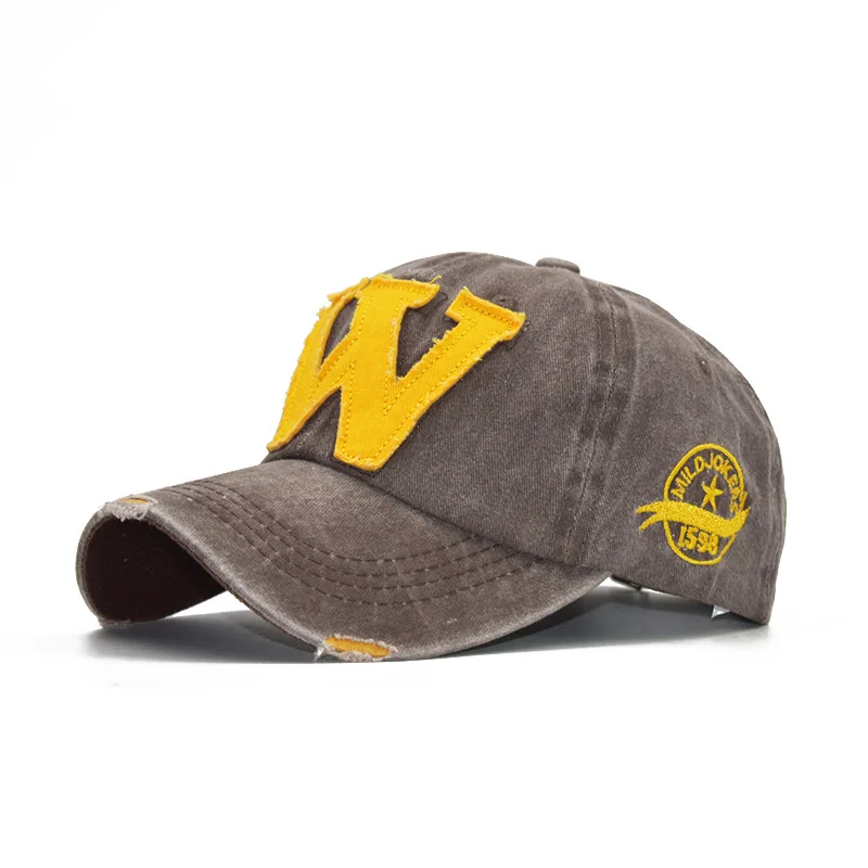 2021 Cotton Embroidery Letter W Baseball Cap Snapback Caps Bone casquette Hat Distressed Wearing Fitted Hat For Men Custom Hats
