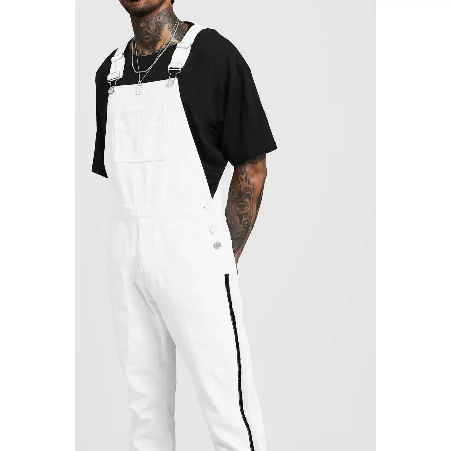 70% OFF Rompers Suit Men Jeans Jumpsuit 2020 New Fashion Cotton Casual Male Denim White Jeans Pants Overalls Hip Hop Playsuits Plus Size