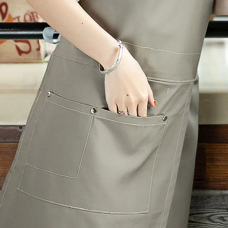 Embroidery Or Printing On Aprons For Chefs In Coffee Shops, Tea Houses And Restaurants Split Fork Strap Apron