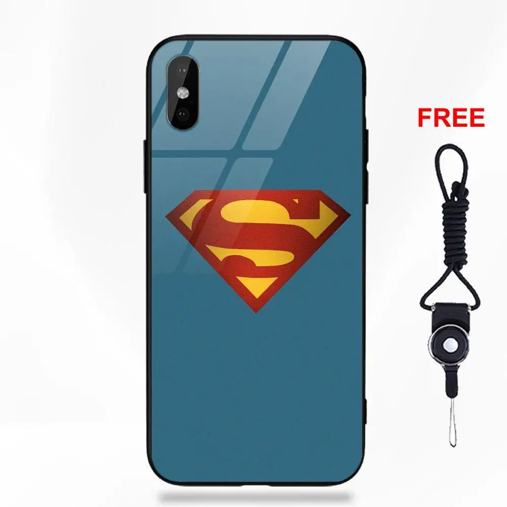 as picture Новое поступление Супермен логотип стиль жесткий для Apple iPhone 5 5C 5S SE 6 6S 7 8 Plus X XS Max XR Силиконовый ТПУ оправа закаленное стекло Капа - Цвет: as picture