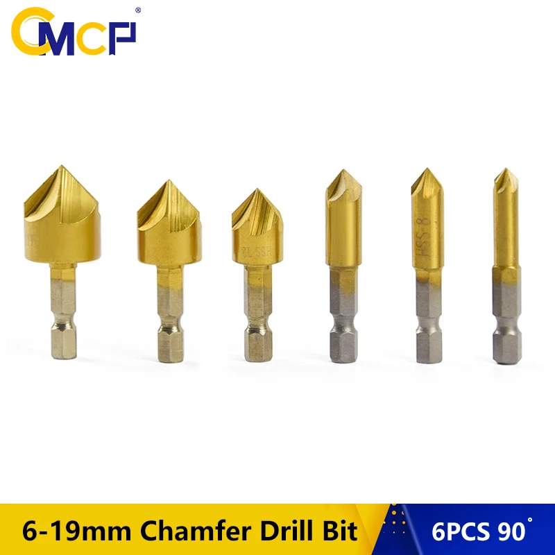 Tool Parts Rotary Tools 1/4 Hex Shank HSS 90 Chamfer Countersink Drill Bits Accessories Tool Parts Rotary Tools 1/4 Hex Shank HSS 90 Chamfer Countersink Drill Bits Accessories