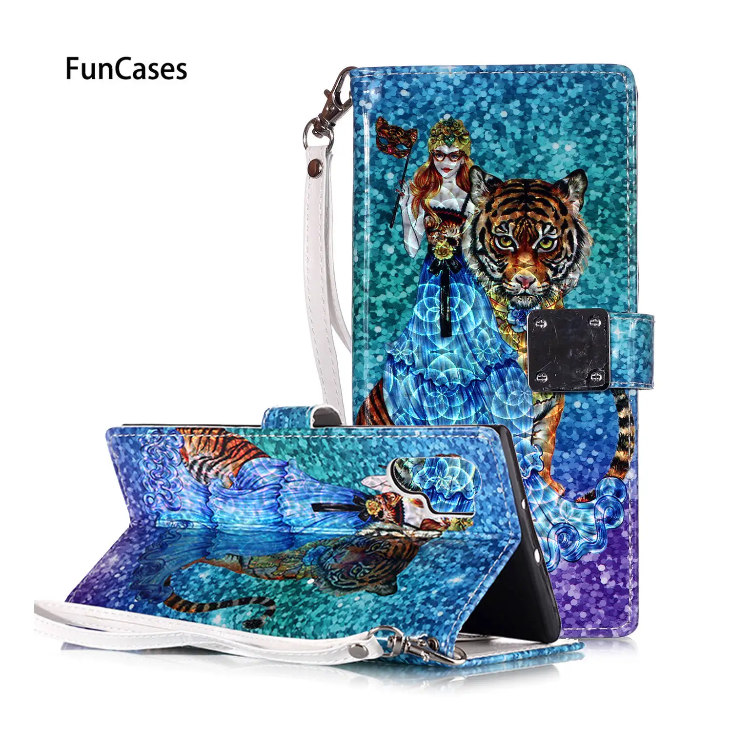 

PU Leather Book Case For Samsung Note 9 Glitter Cases Carcaso Samsung Galaxy Note 10 J330 M10 M20 8 A10 J4 Plus J6 J530 M30