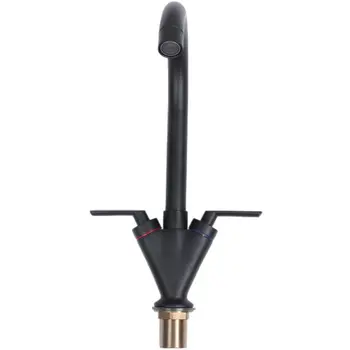 

grilled paint Kitchen Faucet Sink Tap Dual-Lever Swivel Spout Rotating Nozzle