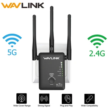 

Wavlink Dual Band Wireless wifi extender 5Ghz Router WiFi Booster Signal Repeater 750Mbps Wireless Access Point Easy Setup WPS