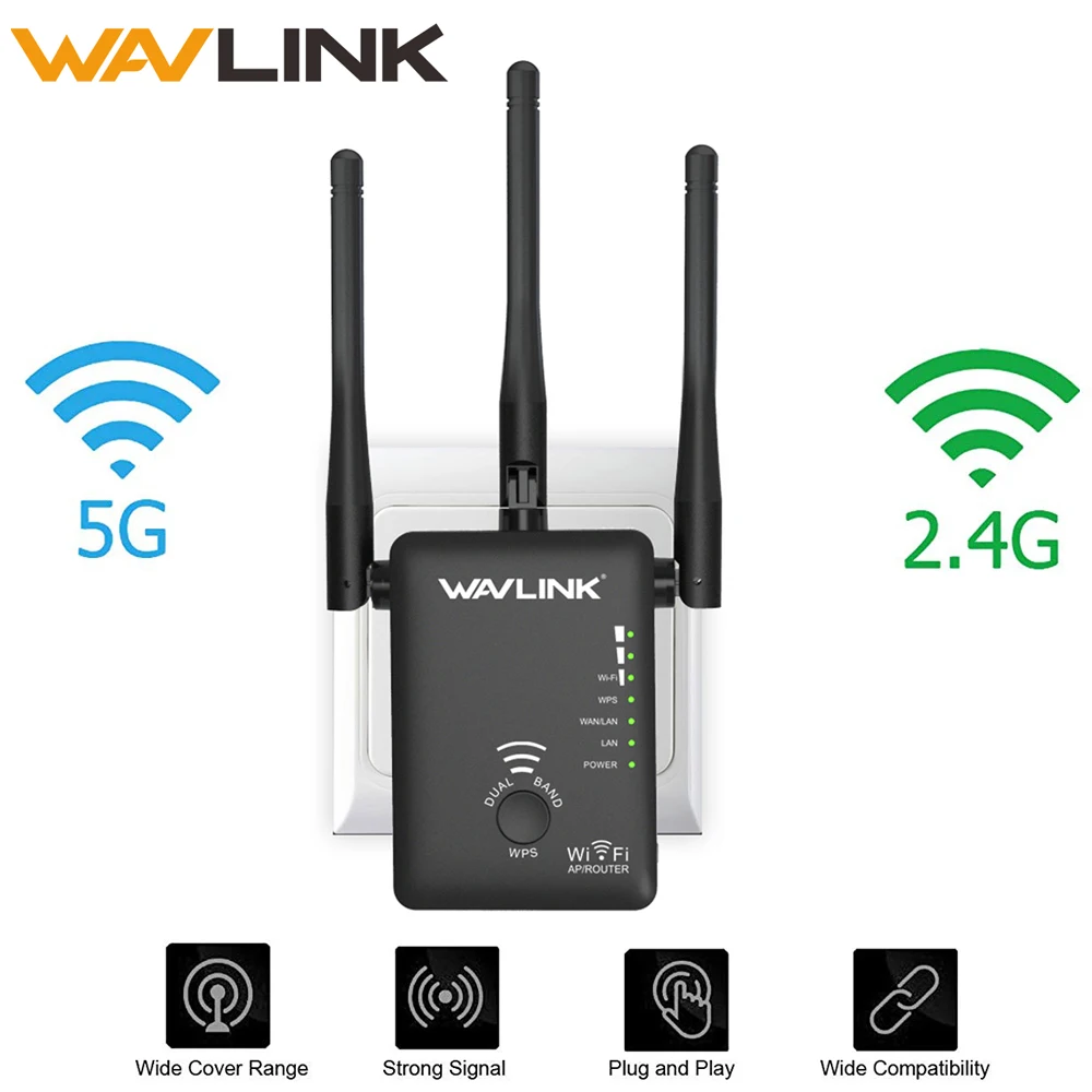 Wavlink двухдиапазонный беспроводной wifi удлинитель 5 ГГц маршрутизатор WiFi усилитель