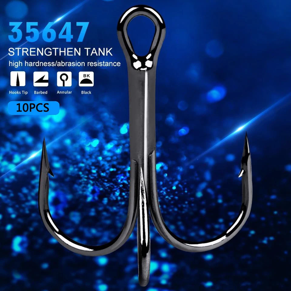 FTK Fishing Hook 10-20pcs High Carbon Treble Hooks Super Sharp