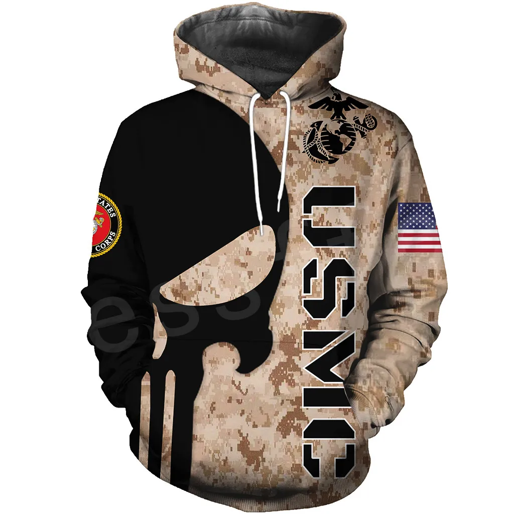 

Tessffel America Marine Camo Skull Soldier Army Tracksuit NewFashion Pullover 3DPrint Unisex Zip/Hoodies/Sweatshirts/Jacket A-10