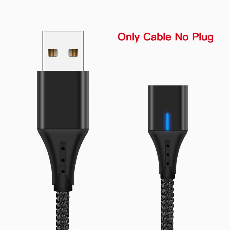 amzish Магнитный Micro USB кабель 3A для iPhone, магнитный кабель usb type-C для быстрой зарядки samsung, шнур для зарядки телефона - Цвет: Black