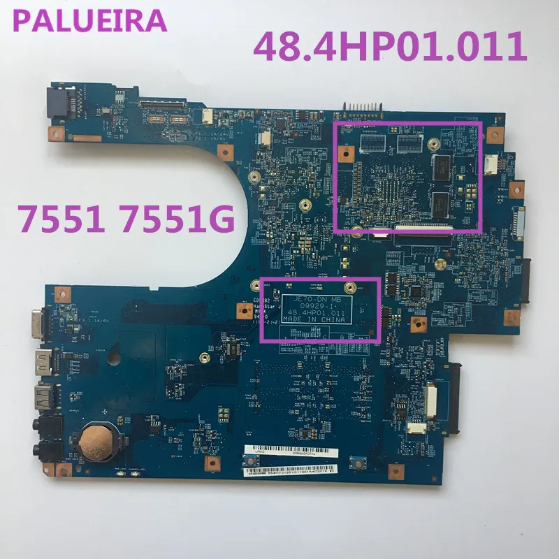 PALUBEIRA JE70-DN MB 09929-1 48.4HP01.011 MBBKM01001 с 4 чип VGA основная плата для acer aspire 7551 7551G материнская плата ноутбука
