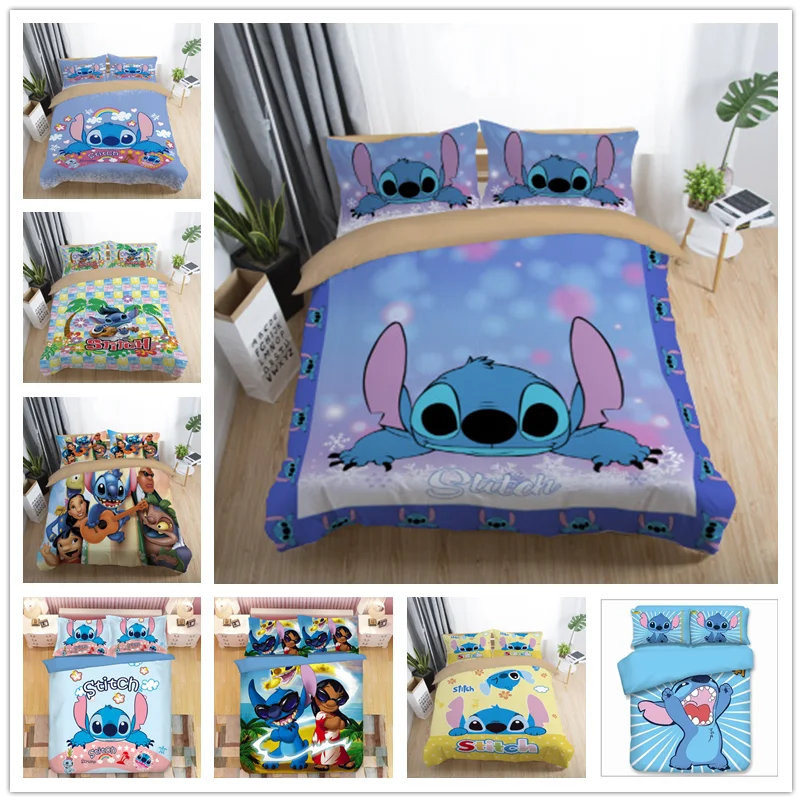 

Disney Stitch Printed Bedding Set Home Textile Cartoon Single Twin Full Queen King Size Bedclothes Children's Boy Girl Bedroom