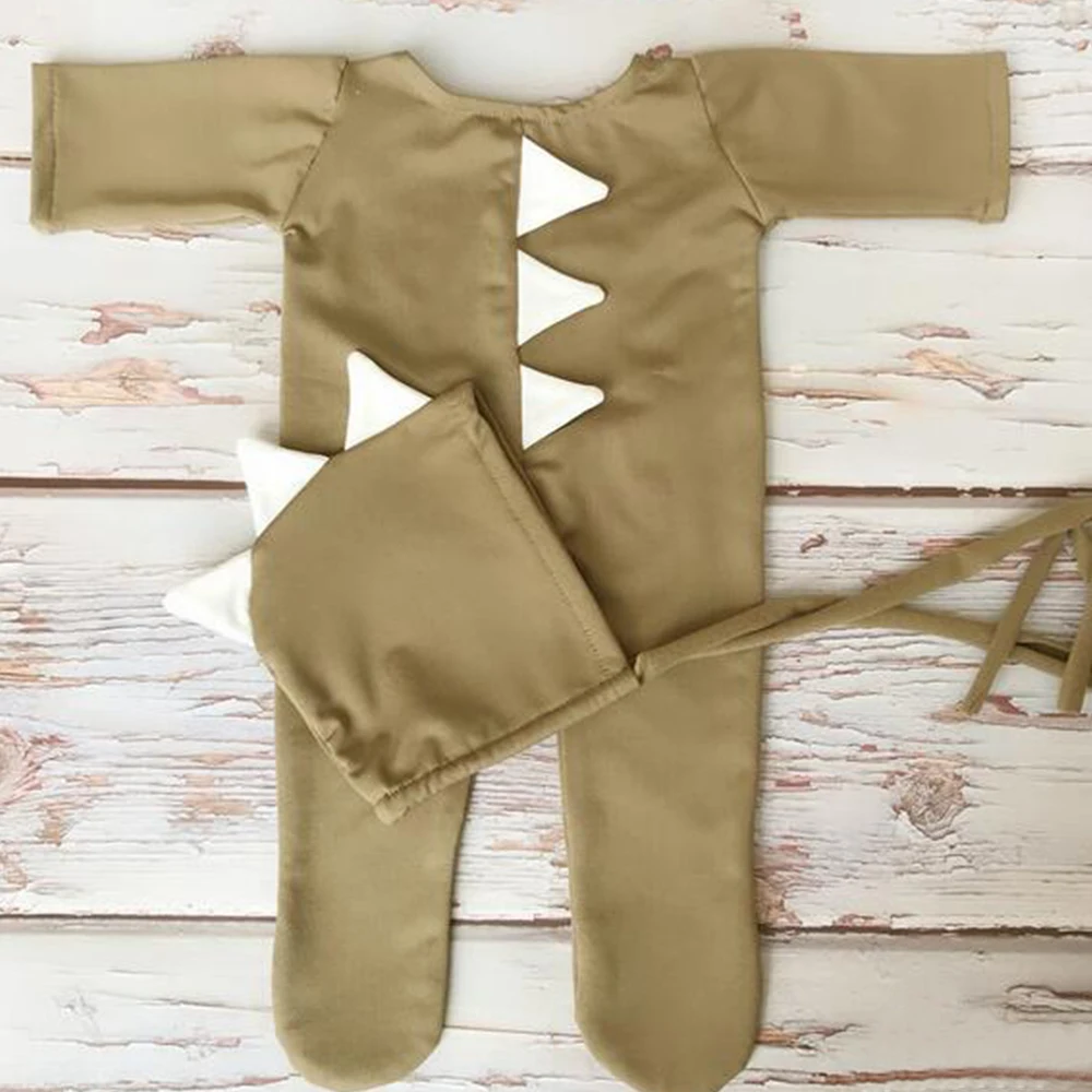 Dark khaki Don&Judy, новинка, реквизит для фотосессии новорожденных, Детский костюм, наряд+ шапочка, мягкий милый комбинезон для фотосессии, детский реквизит для фотосессии - Цвет: Dark khaki