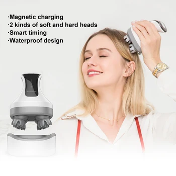 

Electric 3D Head Massager Portable Shiastu Massagers 4 Heads Scalp Massage Device for Head Massage and Hair Loss