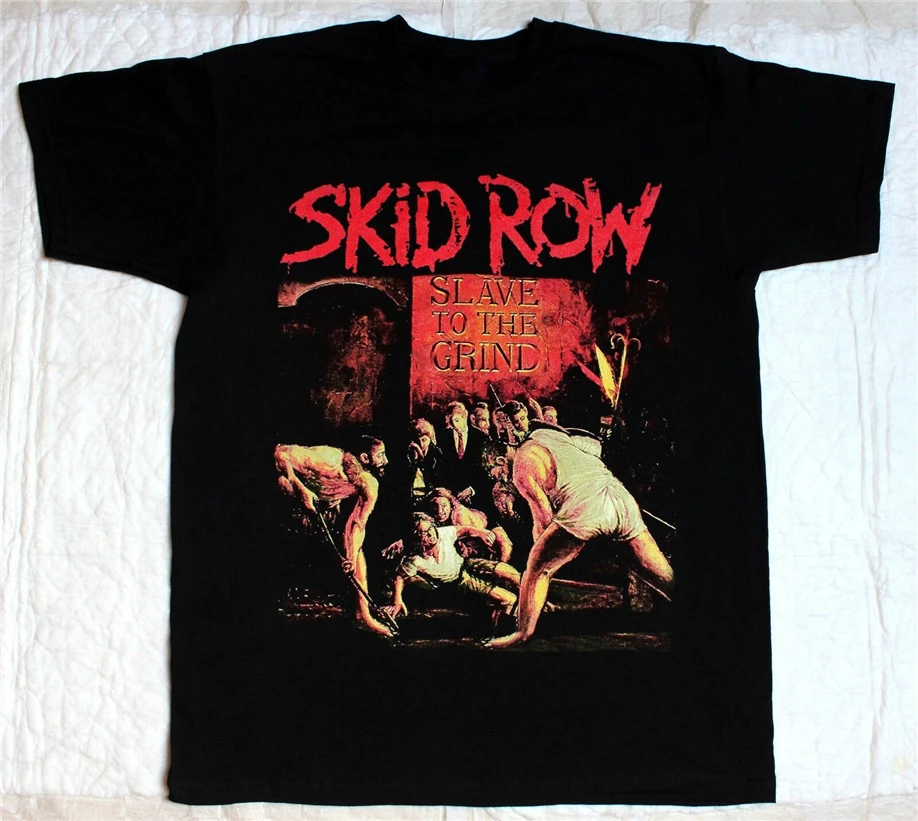 Skid Row Slave To The Grind '91 Glam Rock металлическая ядовитая черная футболка, больше размеров и цветов, футболка