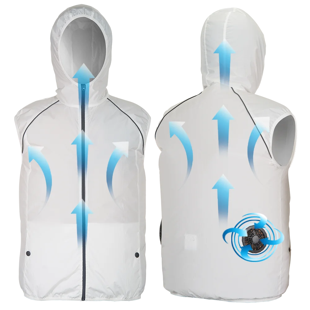PARATAGO Summer Electric Fan Cooling Vest Men Women Smart Air Conditioning Clothing Reflective