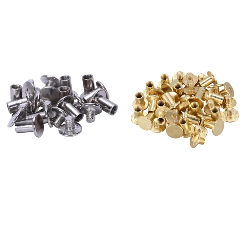 30 Pcs Screws 10 Pcs Scrapbook Nickel Plated Binding Post Screw & 20