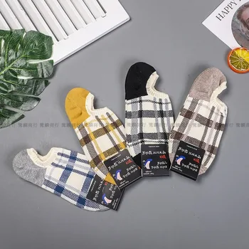 

Women Thin Sock Lovely Ladies Plaid Socks Colorful Unisex Short Casual Cotton Sox Girls Comfortable Spring Summer Trendy Sokken