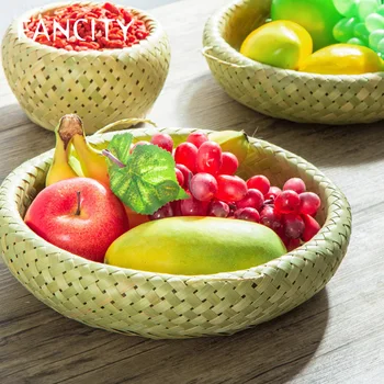 

FANCITYC handmade bamboo woven farmhouse storage basket, bird's nest-shaped small basket, household fruit tray