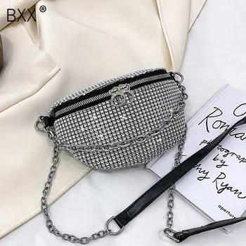 

[BXX] Diamonds Waist Packs For Women 2020 Fashion Summer Chest Bags Female Phone Purses and Handbag Chain Travel Bag HN845