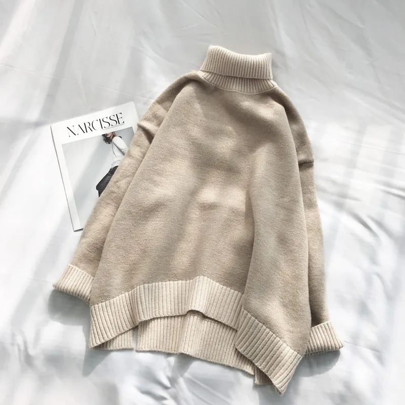 

Winter Bottoming Sweater Women 2019 New Autumn Loose Turtleneck Sweater Women Knit Fashion Casual Pullover Sweater Female AN174