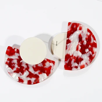 

Lifefontier Multicolor Half Moon Acrylic Earrings Semicircle Acetate Acid Drop Earrings for Women Statement Bohemian Jewelry