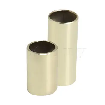 

Yibuy 2PCS Gold-Platred Steel Guitar Finger Slide 40MM 60MM Musical Tool