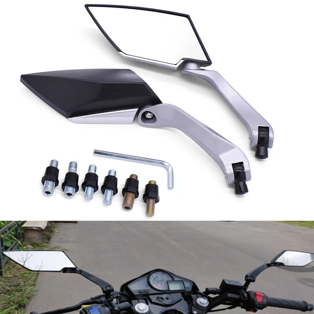 Espejos retrovisores negros para motocicleta, para moto Suzuki gsxs 750 rgv gsr 600 750 GSXR1000 GSXR400|Espejos laterales y accesorios| AliExpress