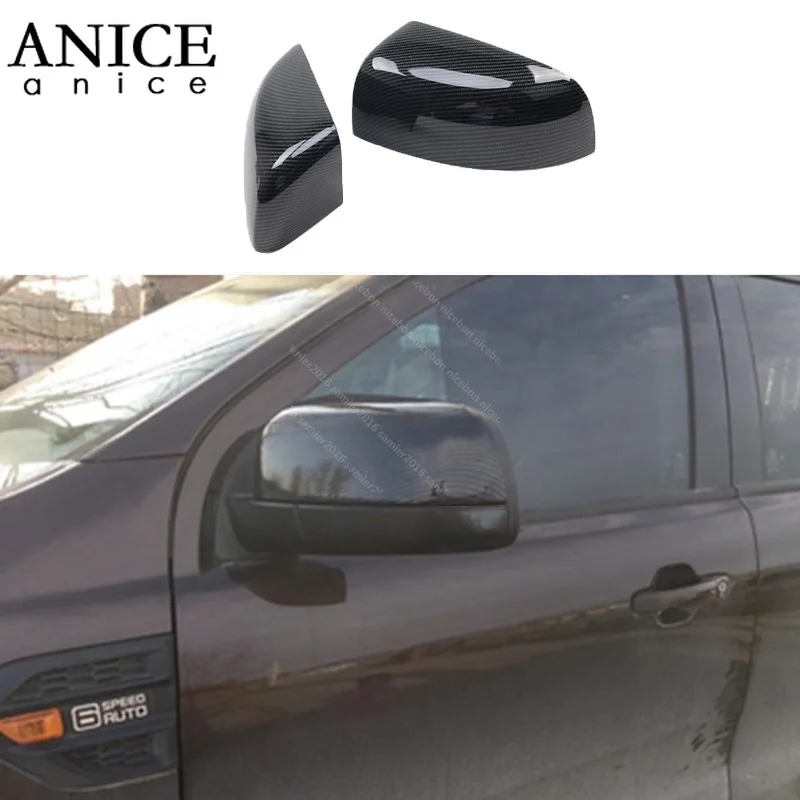 

2pc Carbon fiber color Rear View Side Mirror Cover for Ford Ranger Everest Endeavour mazda BT-50 BT50 2015 2016 2017 2018 2019